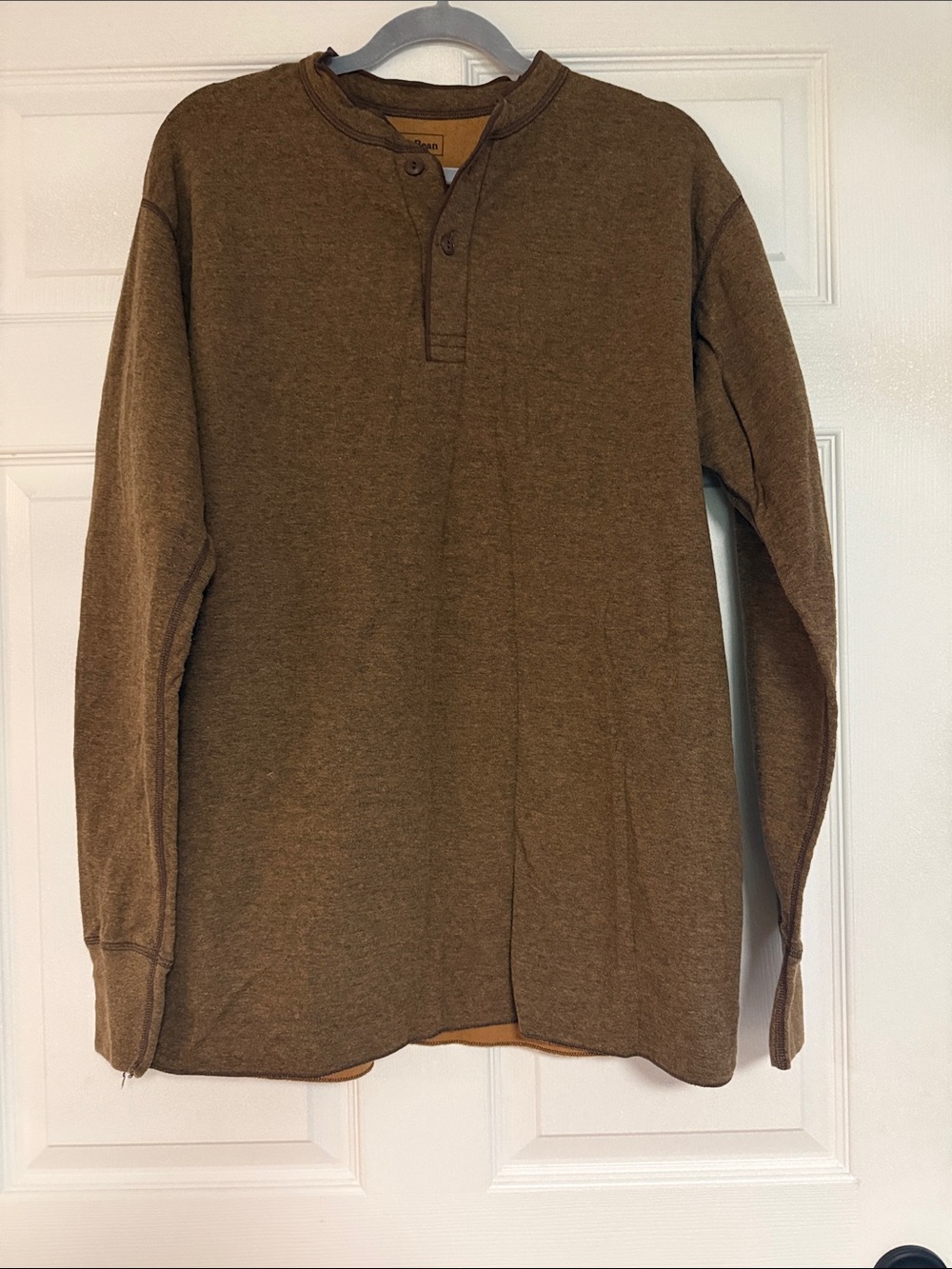 L.L. Bean Brown Long-Sleeve Henley Shirt